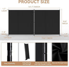 C-Hopetree 2 Panels Room Divider, 6 Ft Tall Indoor Folding Privacy Screen, Portable Partition Separator, Freestanding Separation Temporary Wall for Office, Bedroom, 142" W X 71" H, Black