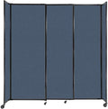 Versare Straightwall Sliding Portable Wall Partition | Freestanding Office Dividers | Locking Wheels | Temporary Room Separator | 7'2'' Wide x 7'6'' Tall Ocean Fabric Panels