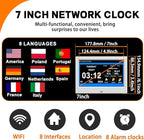 TIMEMOON WiFi Digtial Calendar Clock with Day and Date Alarm Clock with Weather Temperature Humidify Alzheimers Clock for Elderly Auto Dimmable 8 Alarm Options (7 inch White)