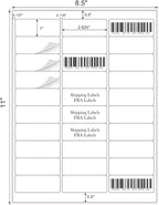 1" x 2-5/8" Address Labels 1500 Labels Sticker Paper for Laser/Ink Jet Printer mailing Labels 8.5"×11" White 30 per Sheet