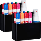BEYGORM 2 Pack Plastic Magnetic Pen Holder for Refrigerator, Dry Erase Marker Holder for Whiteboard，Magnet School Locker Organizer Accessories, Pencil Cup, Pen Caddy, Classroom Organization(Black)