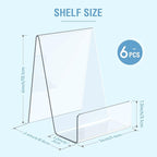 Aredpoook 6 Pack Acrylic Book Stand, Clear Easel Stand for Display, Book Display Holder, Display Stand for Album, CD, Magazine, Postcard, Picture, Plate, Artworks, Phone, Tablet