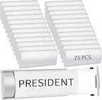 Therwen 25 Pcs Aluminum Office Name Plate Holder for Door Wall Mount 8'' x 3'' Business Sign Holder Office Door Sign Sturdy Curved with Plastic Film and Adhesive Tape (Silver)