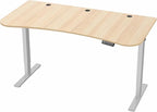 VIVO Electric 63 x 32 in Standing Desk, Memory Height Adjustment, 1B Series, Holds 220 lbs, Light Wood Top Gray Frame, DESK-KIT-1G1C
