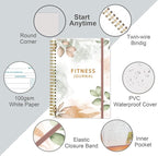 Simplified Fitness Journal for Women & Men,A5 Workout Journal/Planner Daily Exercise Log Book to Weight Loss, Gym, Muscle Gain, Bodybuilding Progress, 5.8"x8.3", Pink Flower