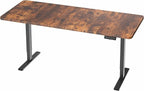 VIVO Electric 71 x 30 in Rustic Standing Desk, Memory Height Adjustment, 1B Series, Holds 220 lbs, Vintage Brown Top Black Frame, DESK-KIT-1B7N