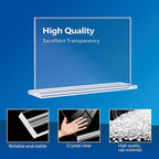 Acrylic Sign Holder 7x5, 6 Pack Clear Double Sided Table Sign Holder Horizontal Picture Frame Desktop Display Stand Plastic Paper Holder Table Tent Suitable for Restaurants Office Store Show Fair