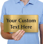 SmartSign Custom Brass Sign - 6" x 12", 40 mil REAL Bugle Brass Metal, Personalized Name Door Sign, Heavy-Duty Premium Engraved Door/Wall Mount Plaque for Business/Office, Gold and Black