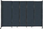 Versare Straightwall Sliding Portable Wall Partition | Freestanding Office Dividers | Locking Wheels | Temporary Room Separator | 11'3" Wide x 7'6" Tall Blue Spruce Fabric Panels