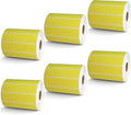 BETCKEY - 4" x 1" Multipurpose Labels Compatible with Zebra & Rollo Label Printer,Premium Adhesive & Perforated[Yellow, 6 Rolls, 8250 Labels]