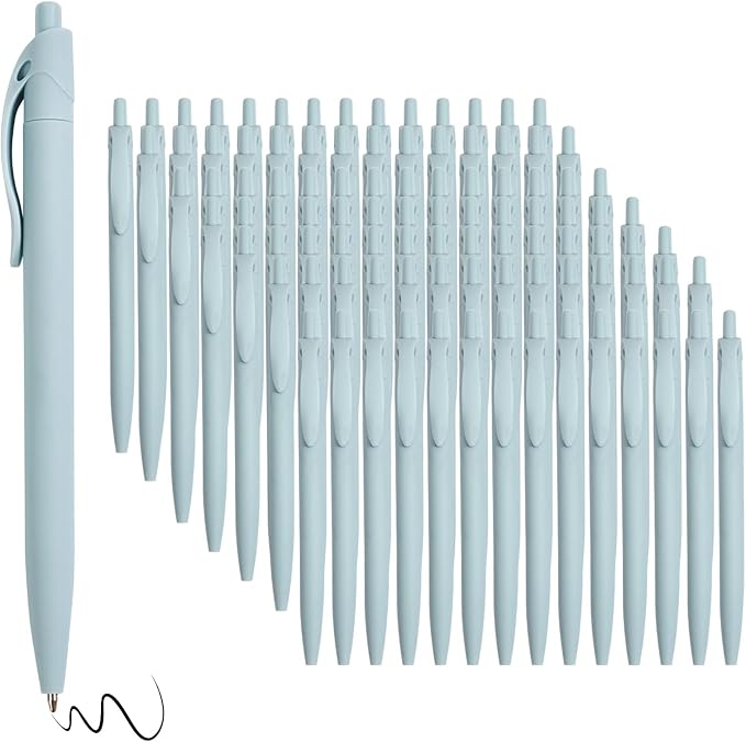 BallPoint Pens, 100 Pack (BLACK Ink),Bulk Pens, Light Blue/Mint Green Barrel,Click Pens for Office Home and School, Retractable Ballpoint Pens, Medium Point, 1.00MM (Light Blue/Mint Green)