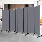 Room Divider Folding Privacy Screens with Lockable Wheels, 176'' Fabric Partition Room Dividers Freestanding Room Divider Panel for Room Separation, Wall Divider for Home Office Bedroom Studio Decor