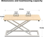 Decoholic Light Wood Small Single 24 inch Scissors Lift Keyboard and Mouse Riser ,Height Adjustable Standing Desk Converter,for Ergonomic Sit Stand Workstations (24 inch NW)