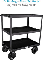PROAIM Bowado 36" Video Camera Production Cart for Photographer, Videographer & Filmmaker. Payload up to 200kg/440lb. Collapsed Design (CT-BWDO-36)