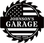 Custom American Flag Garage Sign,Metal Workshop Sign, Dad Shop, Garage Sign, Garage Wall Décor