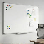 36 x 24 Inch Magnetic Dry Erase Board - Wall Mounted Anti-ghosting White Board for Home Office, Gym, Dormitory, Garage Daily Planning - Silver Aluminum Frame with Tray (3 x 2 Ft)