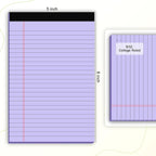 AILZFEI 6pcs Small Legal Pad 5x8 College Ruled Purple Legal Pads Notepads 6 Pack Study Back Writing Pads 5 x 8 Perforated Narrow Ruled Pads of Paper Purple