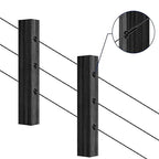 RiaYer 20 Pack 30 Degree Angle Protective Sleeves, Black Cable Railing Corner Protector Sleeve Beveled for 1/8" Wire Rope, T316 Marine Grade Cable Railing Kit with Two Drill Bit for Wood Posts HF039B