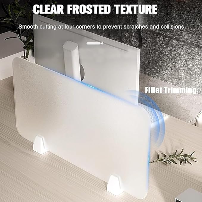 RCJCQSR Acrylic Frosted Privacy Free Standing Screen, Visual Distractions Privacy Panel Portable Desk Divider Guard for Table Top Workstation for Home Office(Size:40x40cm(15.7x15.7))