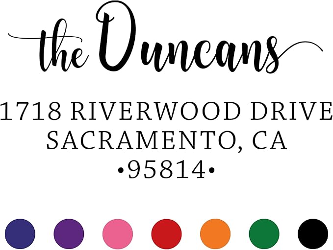 The Duncans Personalized Self-Inking Address Stamp | Envelope Return Address Stamp for Couples and Families | Custom Rubber Address Stamp (1, Medium)