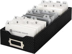J JACKCUBE DESIGN JackCubeDesign Carbon Fiber Business Card Organizer Coupon Holder Name Card Organizer Name Card Holder With Removable Divider For Desk(4.29 x 1.76 x 9.75 inches)- :MK171