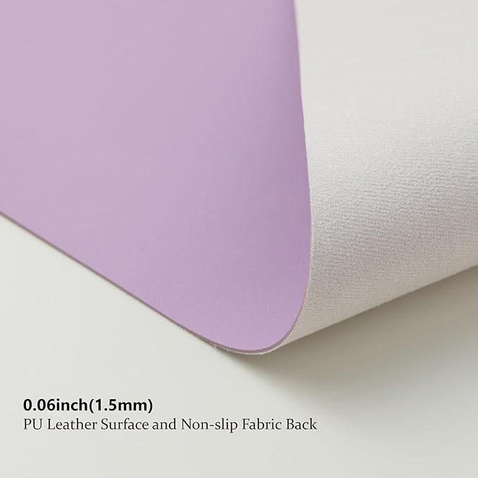 Leather Desk Mat - Non-Slip PU Desk Pad for Office and Home - Desk Organization and Accessories - Ideal for Large Mouse Pad and Desk Mats on Top of Desks (Purple,27.6"x 13.8")