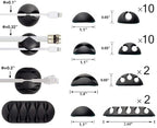 OHill Desk Cable Management Cord Organizer, 24 Pack Black Self Adhesive Cord Holder Cable Clips, Ideal Cable Organizer Wire Keeper for Desk, Nightstand, Phone Charger, Computer, Home, Office, Car