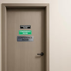 Standard Conference Room Sign - Black/Silver - Small 2 Pack
