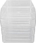 Jeanoko Desk Letter Tray Set Transparent Stackable Organizer for Home Office A4 Paper Storage 4 Layers