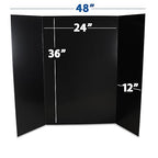 Flipside Products 36” x 48” Foam Project Boards for Presentations, Science Fair, School Projects, Event Displays and Trifold Picture Board - Black - 3 Pack