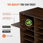VEVOR 24-Compartment Office Mailbox, Adjustable Shelves, Wood Literature Sorter 29x12x24.4 inches – Ideal for Office, Home, Classroom, Mailrooms Organization – EPA Certified (Brown)