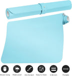 Boutilon Leather Desk Pad 30" x14",Non-Slip Mouse Pad,Office Desk Mat,Waterprooft PU Leather Desk Blotter,Desk Pad Protector,Desk Writing Pad for Home Office Decor (M-Light Blue)
