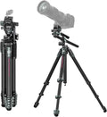 Ulanzi JJ06 Professional Camera Tripod Stand with Dual 360° Fluid Head, Dual Center Column, Ball Head, Quick Release Plate, Compatible with Arca for DSLR, Video