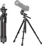 Ulanzi JJ06 Professional Camera Tripod Stand with Dual 360° Fluid Head, Dual Center Column, Ball Head, Quick Release Plate, Compatible with Arca for DSLR, Video