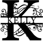 Custom Metal Name Sign | Split Letter Monogram Wall Decor | Personalized Family Name Sign | Personalized Anniversary Wedding Gift | Outdoor Metal Art | Housewarming Gift