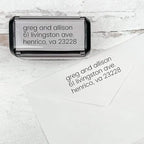 Self Inking Modern Address Stamps | Custom Return Address Stamper (Minimalist Left, Medium)