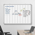 Lined Whiteboard Blank Grid Aluminum Frame Dry Erase Board Reusable Wall Mounted Board for Scheduling, to Do Lists Weekly Planning Home Work(36 x 24 Inch,Whiteboard with Grid)