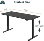 FitStand Adjustable Stand Up Desk, Large 71x31 Inches Height Adjustable Standing Desk with Cable Management, Home Office Computer Desk with Memory Preset & Charging USB Port & Sedentary Reminder