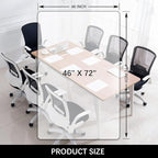 Kuyal Clear Chair mat for Hardwood Floor 46 x 72 inches Transparent Floor Mats Wood/Tile Protection Mat for Office & Home (46" X 72" Rectangle)