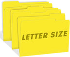 File Folder, RAZCC 100 Pack 1/3 Cut Tab File Folders Letter Size, Yellow, Folders with Tab, Great for Organizing and Easy File Storage