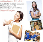 48 Pack Notebook Journals for Travelers, Students and Office, Writing Sketchbook Memo Diary Subject Notebooks Planner with Blank Paper, 60 Pages, 30 Sheets, 8.3x5.5 inch, A5 Size, Travel Journal Set