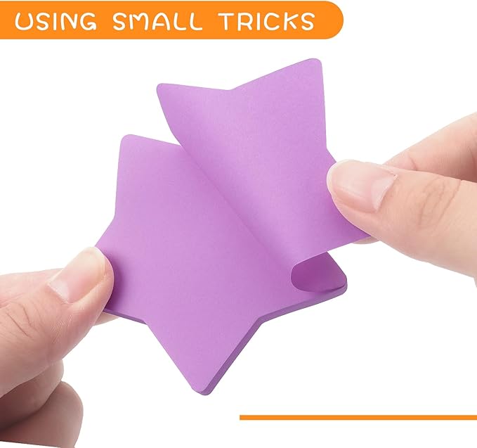 Star Shape Sticky Notes 8 Color Bright Colorful Sticky Pad 75 Sheets/Pad Self-Sticky Note Pads (8 Pads)