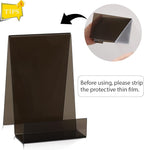 ZOEY Acrylic Book Stand with Ledge Black Display Easels Plate - 5 Pack Large Book Holder Easel Stand for Books Display, Music Sheets, Artworks, CD, Tablet Holder (Small)