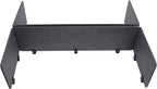 ReFocus Raw Clamp-On Acoustic Desk Divider Mounted Privacy Panel Set – Reduce Noise & Visual Distractions for Office, Study (Anthracite Gray, 2× Long (59"×16") + 4× Short (23.6"×16"))