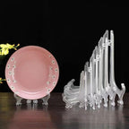 LonlyEagle 6 Pack 8 Inch Clear Plastic Easels or Stand/Plate Holders to Display Pictures or Other Items at Weddings, Plate Stands for Home Decoration, Birthdays, Tables