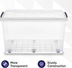 Superio Storage Bins with Lids, Clear Plastic Containers for Organizing, Stackable Totes, BPA Free, Odor Free, Organizer Boxes for Home, and Dorm (4 Pack, 44 Quart)