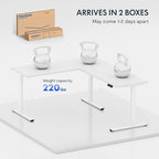 FLEXISPOT L Shaped Standing Desk, 71 x 63 Inch Electric Height Adjustable Corner Desk, Sit Stand Computer Workstation, Preset Controller, Home Office, White Frame with White Top, White Drawer