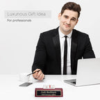 Business Wood Name Plate for Desk | Custom Desk Name Plate Personalized Gift for Office, The Perfect Engraved Name Plaque By Engraving International (2" x 8" With Card Holder, Rosewood Piano Finish)