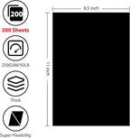 OcePor 200 Sheets Black Cardstock 8.5” x 11”, 92lb/250gsm Black Card Stock, Thick Card Stock Paper, Heavy Cardstock Paper for Printer, Resume, Scrapbooks, Art, Crafts, Business Cards
