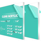 CALPALMY (2 Pack) 1/2" Thick Clear Acrylic Sheets 24" x 48", Pre-Cut Plexiglass Sheets for Craft Projects, Acrylic Signs, Display Cases or Shelving and More - Easy to Cut with Power Saw etc